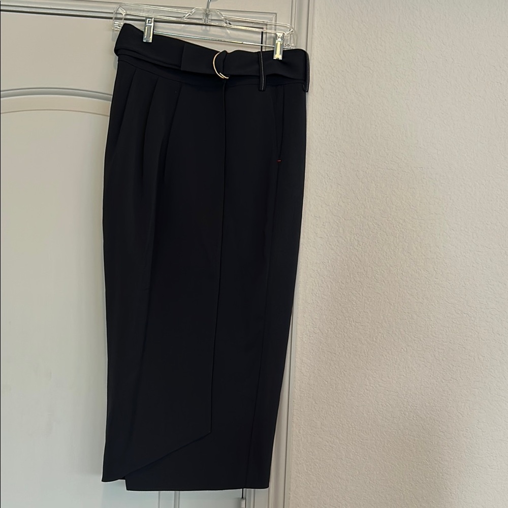 Tibi Black Wrap Skirt with Self Belt